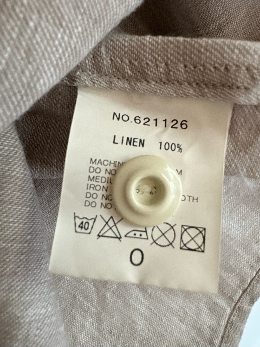 Haversack Linen Button Front Blouse Taupe L/XL - Picture 6 of 7
